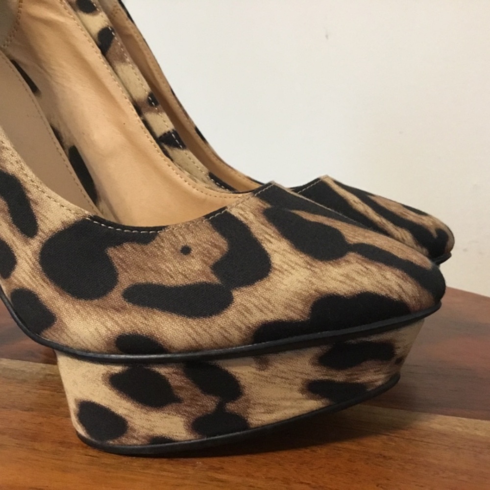 Colin Stuart Leopard Print Heels Size 7.5 297 - image 5